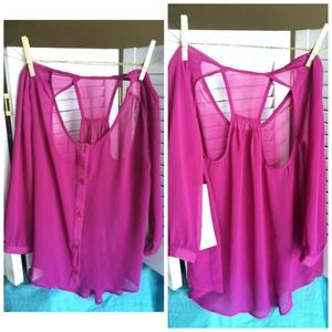Sheer fuchsia top