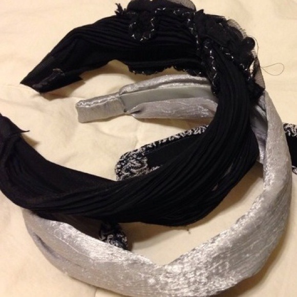 Black and silver bundle of 2 headbands - Picture 2 of 2