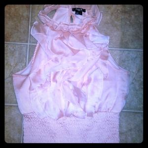 Pink ruffle top
