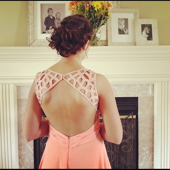 Coral Prom Dress Size 9/10