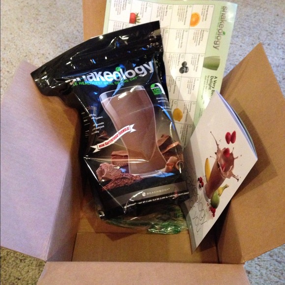 chocolate shakeology and strawberry. (Two packages