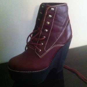 Jeffrey Cambell burgundy boots