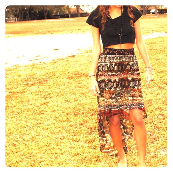 High Low Tribal Print skirt