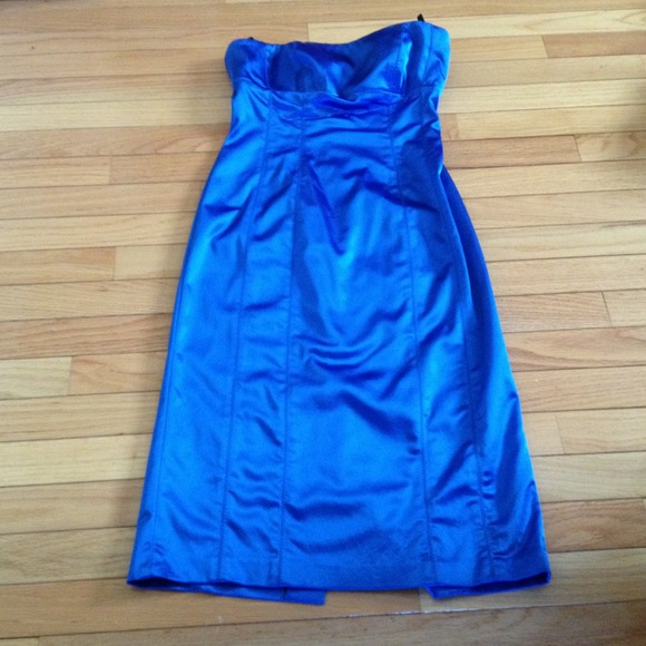 Bebe electric blue strapless dress