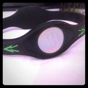 Monster power balance bracelet black & lime green