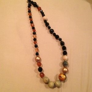 Black gold and brown necklace