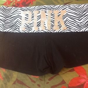 VS Pink yoga workout shorts bling