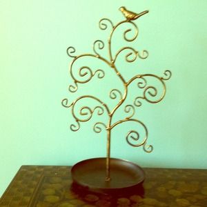 Bronze bird jewelry tree