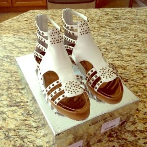 Kelsi Dagger: Catarina White Gladiator Sandal