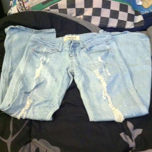 Light wash boot cut jeans