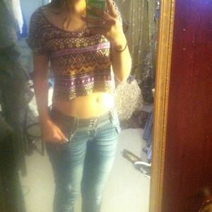 Tribal pattern crop top