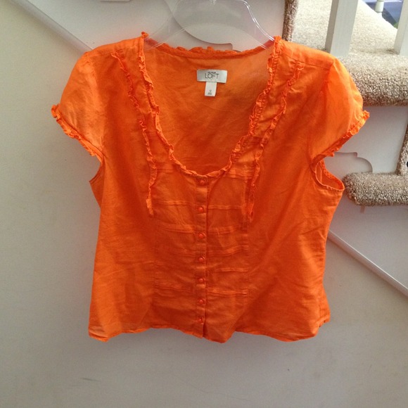 Orange cap sleeve blouse