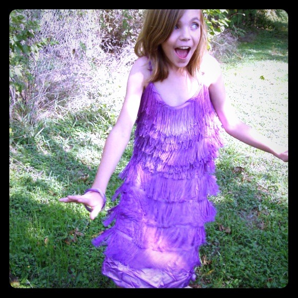 Vintage purple flapper dress, Circa 1920's - Picture 1 of 4