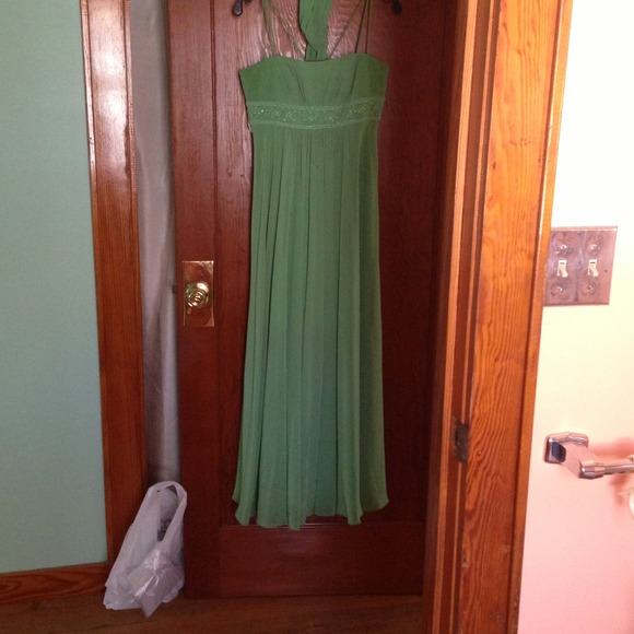 Green flowy floor length dress