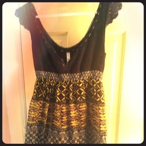 Free People crochet A line shirt