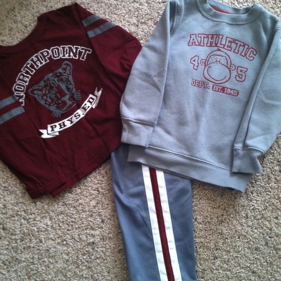 ❗SOLD❗3pc- grey/maroon set