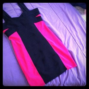 Black and pink dress
