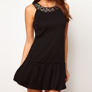 ⚡HOST PICK⚡Dropped Waist Dress w/ jeweled neck