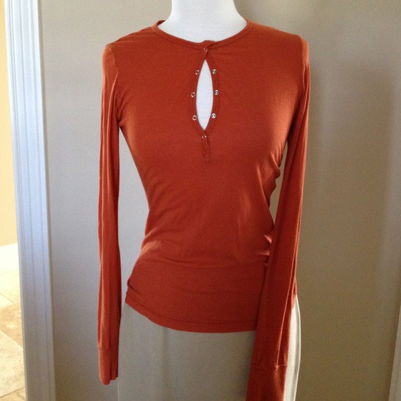 V-neck Tee.  Burnt orange