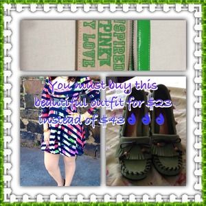 Dress, shoes and wallet