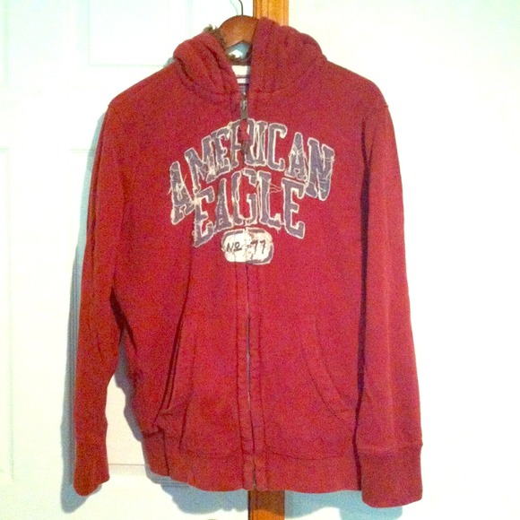MEN'S Red AE Fur Hoodie