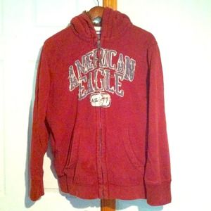 MEN'S Red AE Fur Hoodie