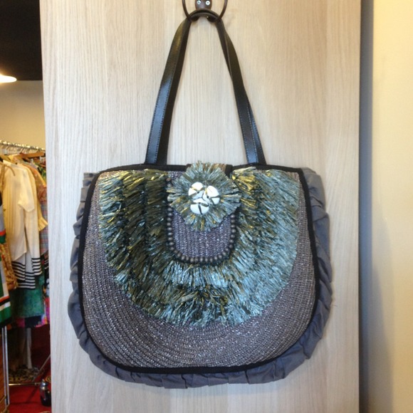 Felix Rey Raffia and Shell Tote