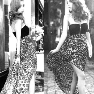 Cheetah high low maxi