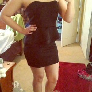 Strapless peplum dress