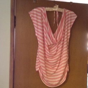 Pink and white stripe summer shirt