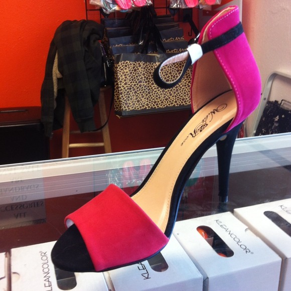 Red and fuchsia zara inspired shoe