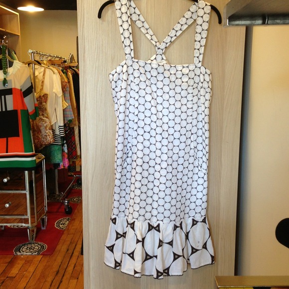 Diane Von Furstenberg DVF Sz 10 White Linen Dress