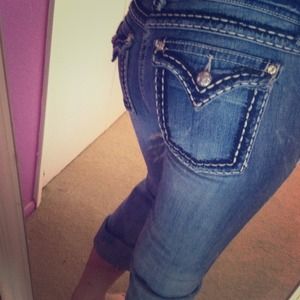 Size 28 thick stitch miss me jeans