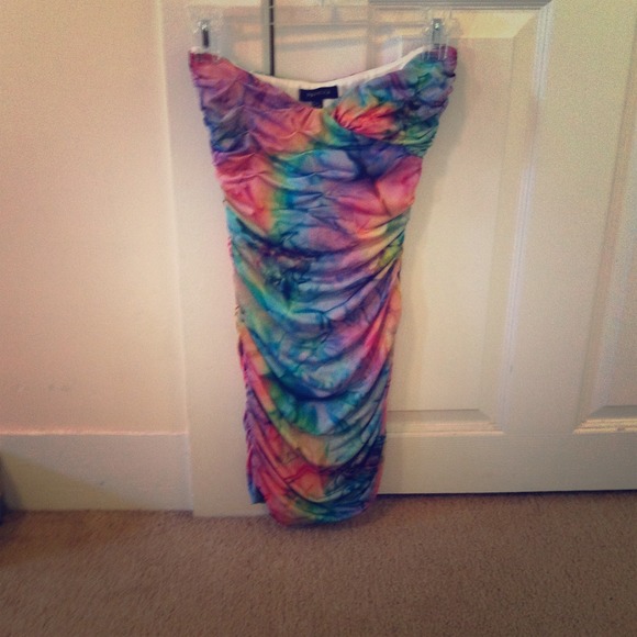 ASOS Paprika tie dye bandeau Bodycon dress