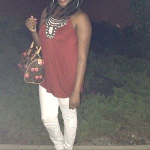 Burnt orange strap shirt