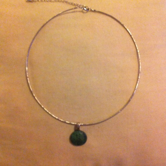 Genuine African Turquoise pendant on silver - Picture 2 of 3