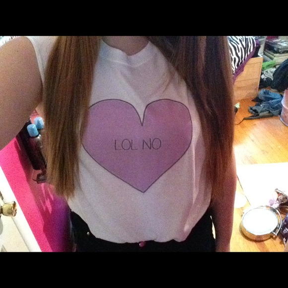 White and Purple Heart shirt