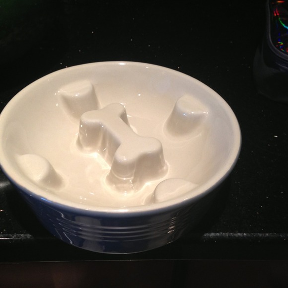 Handcrafted stoneware dog bowl!