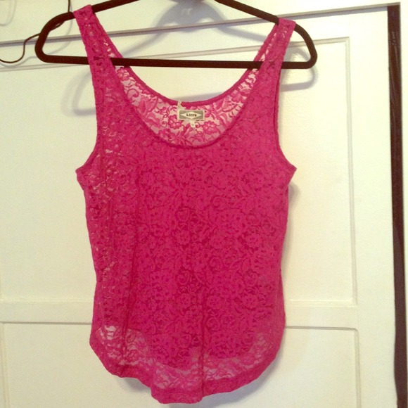 Pink Lace Tank Top