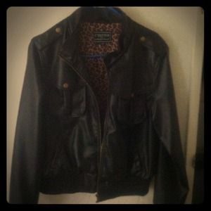 Black leopard jacket