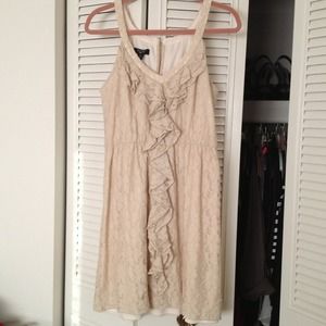 🔲SOLD🔲 Beige Lace Ruffle Dress