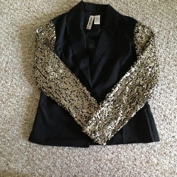 Blk & gold polyes' & nylon blazer from Marshall's!