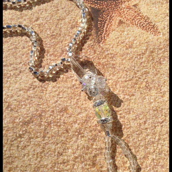 Clear glass & rhinestone foot jewelry