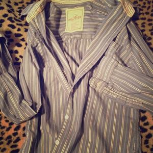 Blue Long sleeve Hollister shirt.