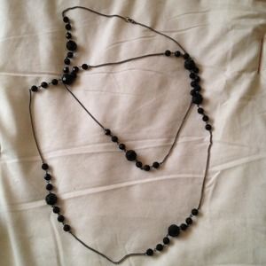 🔲SOLD🔲 Black Beaded Long Necklace
