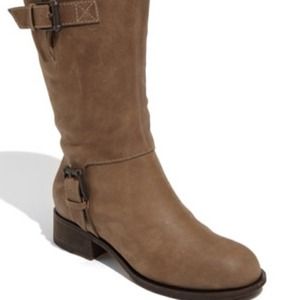 Cole Haan Air Leora Mid Calf Leather Biker Boots