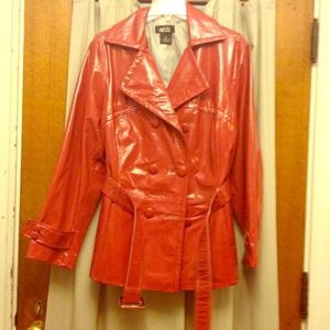 New red leather spring jacket!!