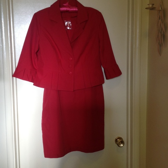 Red office Dress with Jacket