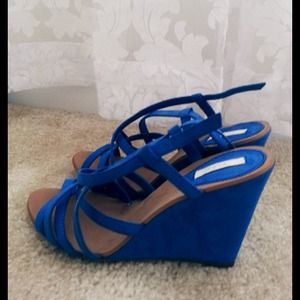 Zara blue wedge heel