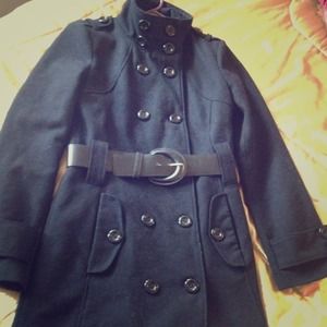 ♣Black Wool Coat♣